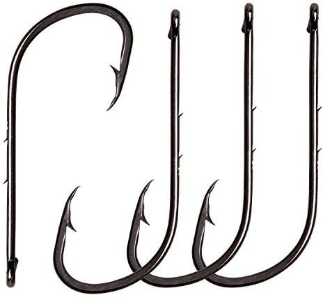 JSHANMEI Baitholder Fishing Hooks Long Shank Beak Bait Holder Hooks Black Offset Jig Fishing Hooks with 2 Barbs,Size:4#-6/0 (2/0-50PCS)