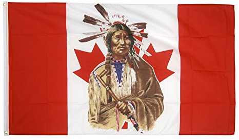 Flaggenfritze Fahne/Flagge Kanada Indianer + gratis Sticker