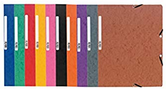 Exacompta 5510E 50er Pack Eckspanner-Mappen. Aus extra starkem Colorspan-Karton DIN A4 mit 2 Gummizügen und Rückenschild farbig sortiert Sammelmappe Dokumentenmappe