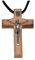 Crucifix pendentif croix en bois d'olivier sur cordon fabriqué à Bethléem, 5cm