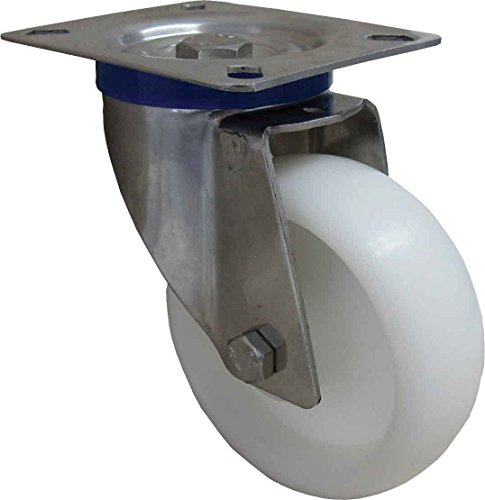 Edelstahl Polyamid Lenkrolle Rad ø 125mm Tragkraft 200Kg Transportrolle rostfrei