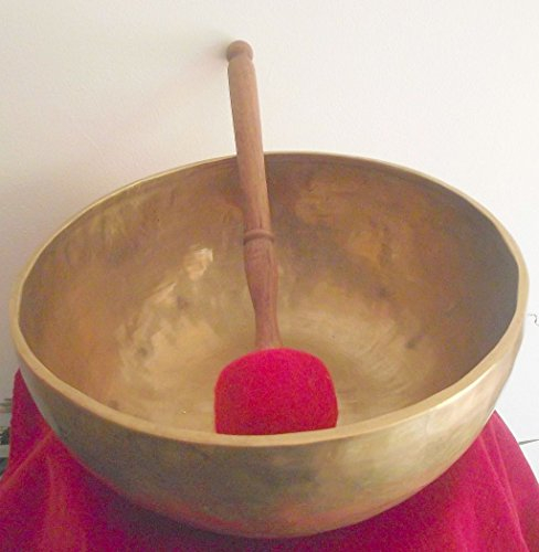 Large Tibetan Buddhist Singing Bowl; 9.5in Diameter; 1450-1500g weight; Hand beaten in Nepal. by Spiritual Gifts