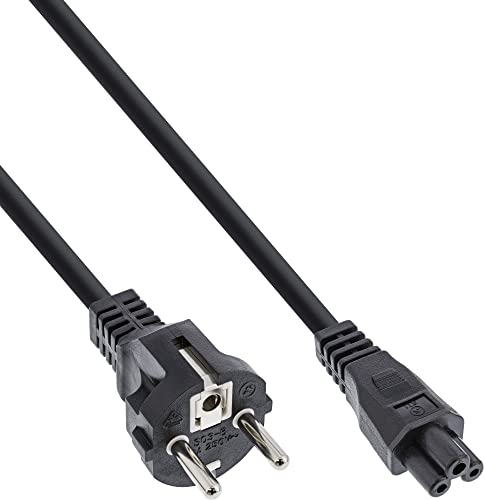 InLine 16656X - Cable AC para portátil (3-Pin, 1,8m), Color Negro