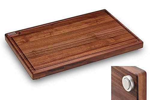 Schneidboard Nussbaum S+ - Design Schneidebrett Aus Holz mit Saftrille - Made in Germany - 45x29x3,8 cm