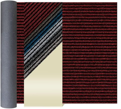 Primaflor Sauberlauf - Magnum, Rot, 2,00m x 11,00m, Rutschfester Schmutzfangläufer Meterware, Robuster Küchenläufer nach Maß, Zuschneidbarer Teppichläufer, Eingangsmatte für Flur und Windfang