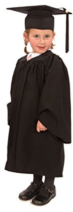 Childrens' Graduation Gown with Matching Hat & Tassel - (Ages 3-5) Matte Finish … (Black)