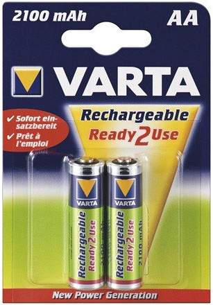 Varta AA 2.1Ah NiMH 2-BL RTU Rechargeable Battery Nickel-Metallhydrid (NiMH) - Haushaltsbatterien (Rechargeable Battery, Nickel-Metallhydrid (NiMH), 1,2 V, 2 Stück(e), 2100 mAh, Mehrfarbig)