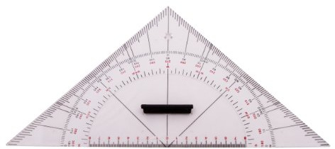 Kursdreieck 33,5 cm | Acryl, Stabiler Griff, Hohe Seiten - Navigation Dreieck