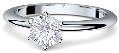 Amoonic Verlobungsringe Weißgold Ring 585 Zirkonia***+ inkl. Luxusetui + Solitär Ringe Zirkonia wie Diamantring Diamant- 585 Verlobungsringe Weißgold - Precious AM195WG585ZIFA50