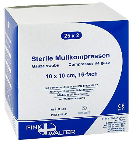 MULLKOMPRESSEN 10x10 cm steril 16fach