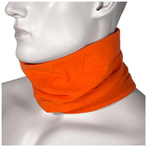 Unisex Funktionstuch Halsgamasche Nahtlos Schwarz - Multifunktionstuch Uni atmungsaktiv waschbar schnelltrocknend - Mikrofaser Schlauchschal Bandana Schal Stirnband Halstuch Unifarben (Orange)