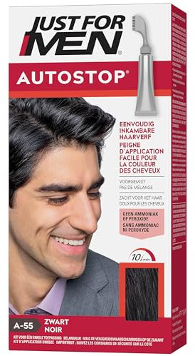 Just For Men Tintura Per Capelli Nero, Senza Miscelazione, Con Pettine Di Applicazione Ultra Facile Per Camouflare Capelli Bianchi, Senza Ammoniaca Ni Perossido, A55