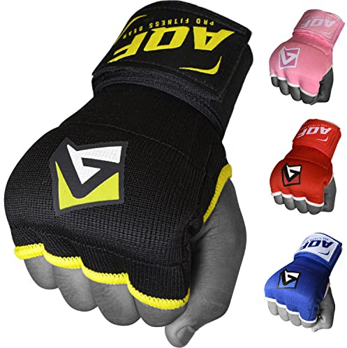 AQF Boxen Innenhandschuhe 75cm Lang, 4 Finger Gel Boxbandagen für MMA