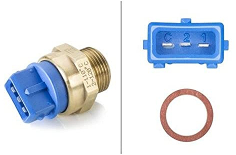 HELLA 6ZT 007 836-051 Temperature Switch, radiator fan - 12V - 3-pin connector - Blade Terminal - Bolted - Selector Switch