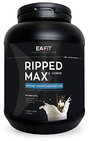 ISOLATE CASEIN NATIVE VANILLE |EAFIT | Assimilation lente caseine 100% micellaire+Vitamines et Minéraux (magnesium)| Riche en proteine |En poudre à mélanger dans un shaker pour le sport |Vanille 750g