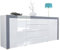 Vladon Sideboard Kommode La Paz, Made in Germany, Korpus in Weiß Hochglanz/Front in Weiß Hochglanz mit Rahmen in Grau Hochglanz