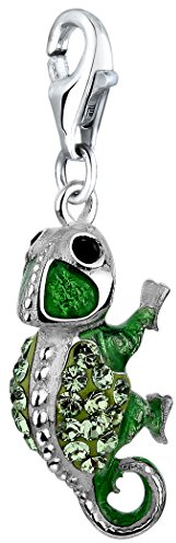 Nenalina Chameleon Karabiner Charm Anhänger für Bettelarmband aus 925 Sterling Silber 714142-001