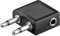 Goobay 61004 Adaptateur de casque AUX pour les voyages/l’avion ; prise Jack 3 5 mm femelle - 2 connecteurs Jack 3 5 mm (2 broches mono) > Prise Jack 3 5 mm (3 broches stéréo)