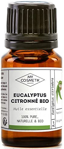 MY COSMETIK - Huile Essentielle d'Eucalyptus citronné BIO AB - Issue de l'agriculture Biologique - Chémotypées HEBBD/HECT - 100% pure et naturelle - Certifié ECOCERT - Fabriqué en France - 30 ml