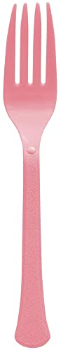 Amscan International - Servizio di forchette Pesanti, Confezione da 24 Pezzi, Colore: Rosa di New York