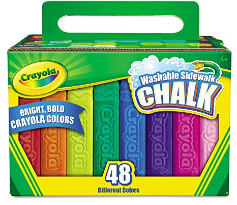 Washable Sidewalk Chalk, 48 Assorted Bright Colors by Crayola, Pack of 3