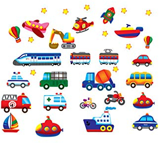 Lichi DIY Kinder Kinderzimmer Wand Aufkleber Transport Most Transpoartion Way