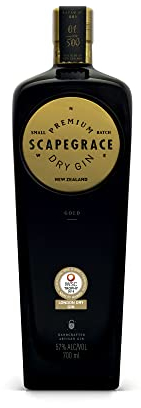 SCAPEGRACE Gold 57% - Premium Dry Gin - Small Batch - Navy Strength - Distilled With Glacier Water - 70cL