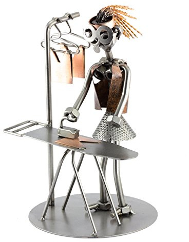 Steelman24 Schraubenmännchen Bügelbrett - Metallfrau | Made in Germany,Handarbeit,Geschenkidee,Stahlfigur,Metallfigur,Metallmännchen