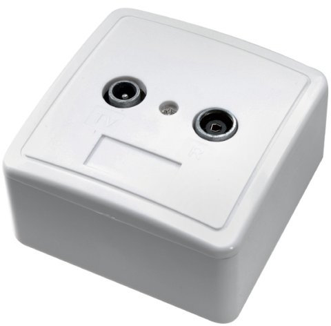 Vivanco Antennendose, TV/Radio Durchgangsdose, 15dB, 47-862MHz, Auf- und Unterputz möglich