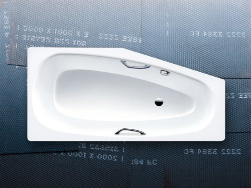 Kaldewei Stahl Badewanne Advantage MINI STAR li 833 Vollantislip 1570x750mm alpinweiss