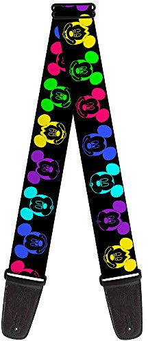 buckle-down Gitarrengurt 34-60 Mickey Expressions Black/Multi Neon