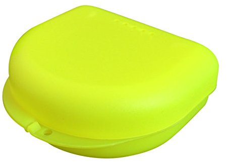 Snorflex kleine Zahnspangendose, Retainer- Dentalbox, KFO-Box, small (Gelb transluzent)