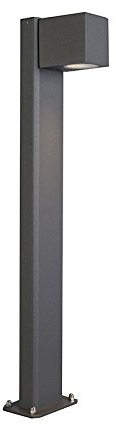 QAZQA - Industrie I Vintage I Industrie I Vintage I Outdoor-Stehleuchte I Stehlampe I Standleuchte I Lampe I Leuchte Dunkelgrau 65 cm IP44 - Baleno I Außenbeleuchtung - Aluminium Länglich - LED geeign