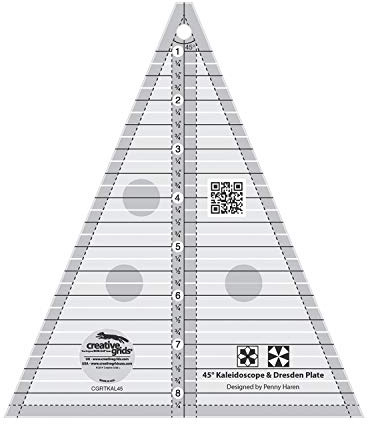 Creative Grids 45 Degree Kaleidoscope and Dresden Plate Ruler (CGRTKAL45) by Creative Grids