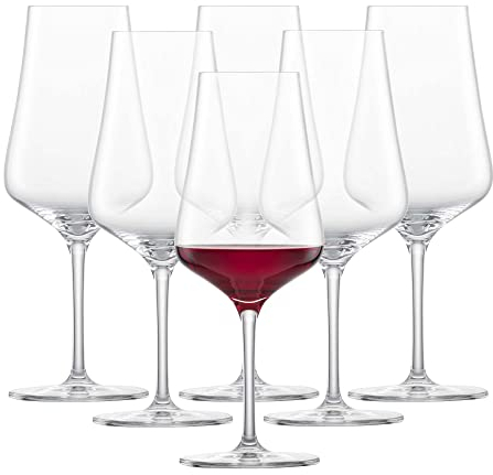 SCHOTT ZWIESEL Beaujolais Rotweinglas Fine (6er-Set), schlanke Beaujolais Gläser für Rotwein, spülmaschinenfeste Tritan-Kristallgläser, Made in Germany (Art.-Nr. 113759), Farblos