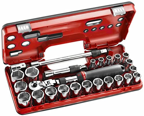 FACOM Coffret Cliquet Extensible Verrouillage 1/2 Detection Box Métriques 6 Pans - 25 Pièces - SXL.DBOX3PB