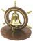 Sea-Club Tischglocke im Steuerrad Glocke Messing & Holz 13x13cm