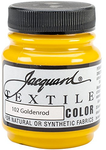Jacquard Fabric Paint 2.25 Oz Goldenrod for Clothes, Furniture Upholstery, Shoes or Tote Bags