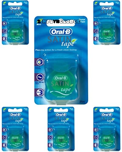 Oral-B, Filo interdentale Satin Tape alla menta, 25 m, 6 unita'