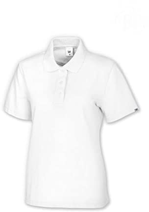 BP 1648-181-21-L Poloshirt für Frauen, 1/2 Ärmel, Polokragen mit Knopfleiste, 64 cm, 220,00 g/m² Stoffmischung, weiß, L