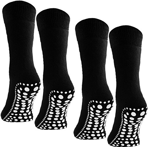 BRUBAKER 4 Paar ABS Home Socks Unisex - Anti Rutsch Sohle