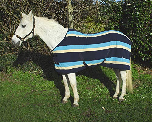 Rhinegold 0 Elite Fleece Travel/Day Rug Teppich, Turquoise Stripe, 15 cm