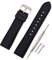 VINBAND Bracelet Montre en Silicone Libération Rapide Bande de Montre en Caoutchouc Souple Bande de Montre Intelligente - 18, 20, 22, 24 mm Bracelets de Montres Caoutchouc (20mm, noir-noir)