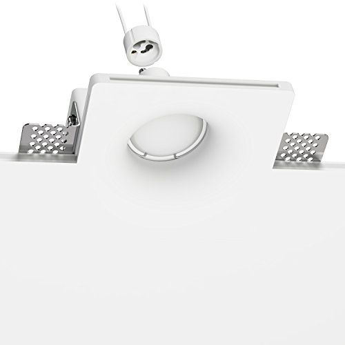 ledscom.de LED Gips Einbaustrahler GIEDI DIY, inkl. GU10 Lampe 450lm, weiß