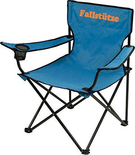 Happy People 70617 Festival Klappsessel, 54 x 55 x 80 cm, Mehrfarbig (Schwarz/Blau mit orangefarbenem Druck)