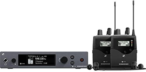 Sennheiser Pro Audio ew IEM G4-Twin-A1 in Ear Monitor System w/ 2 Belt Packs Range (470-516Mhz), Dual Beltpack
