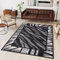 TAPISO Dream Teppich Wohnzimmer Modern Kurzflor Grau Creme Schwarz Afrika Zebra Bordüre Meliert Gästezimmer Schlafzimmer ÖKOTEX 120 x 170 cm