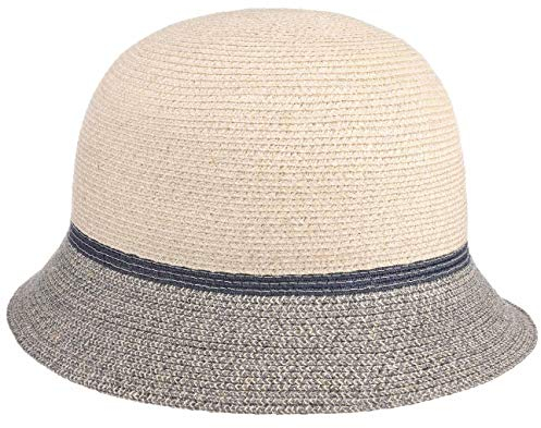 Mayser Nannia UV-Schutz Glockenhut Damenhut Sonnenhut Gartenhut Strandhut Strohhut Damen - Made in The EU Sommer Frühling-Sommer - One Size grau-meliert