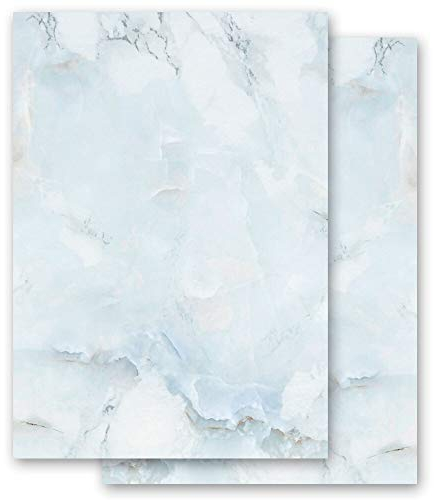 Briefpapier Marmor & Struktur MARMOR HELLBLAU - DIN A5 Format 100 Blatt - Paper-Media