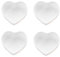 Céramique Plat de sauce Forme de coeur Polyvalent Mini Assaisonnements Plats Bol à Sushi Assiettes Apéritif Plat de service Bol de soucoupes Amour Cadeau de mariage (Ensemble de 4) (Blanche)